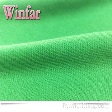 Tissu polyester tricoté en jersey simple teinture solide en polyester
